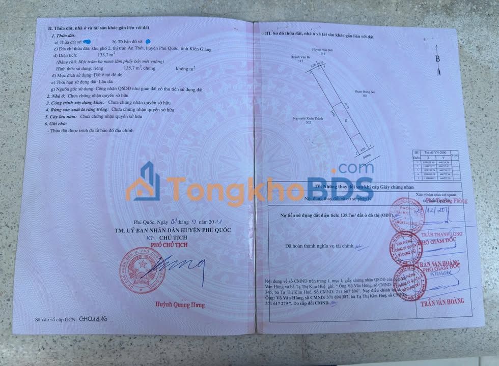 Đất Vàng An Thới – 271.9m² Sổ Riêng – 7.1 Tỷ – Gần Biển