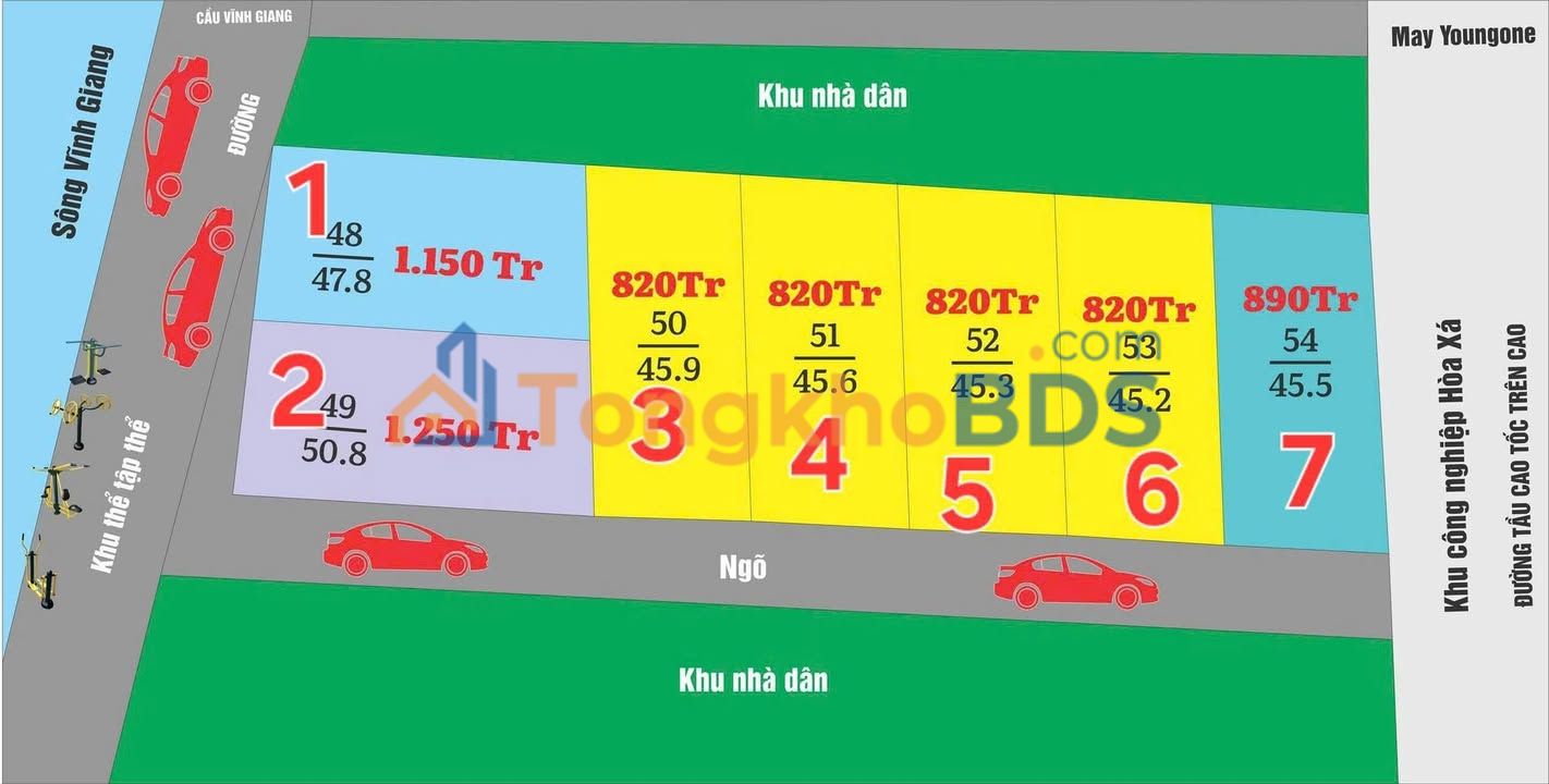 Đất Nền Mặt Đường Sông Vĩnh Giang Mỹ Xá - 45m² Giá Tốt 820 Triệu