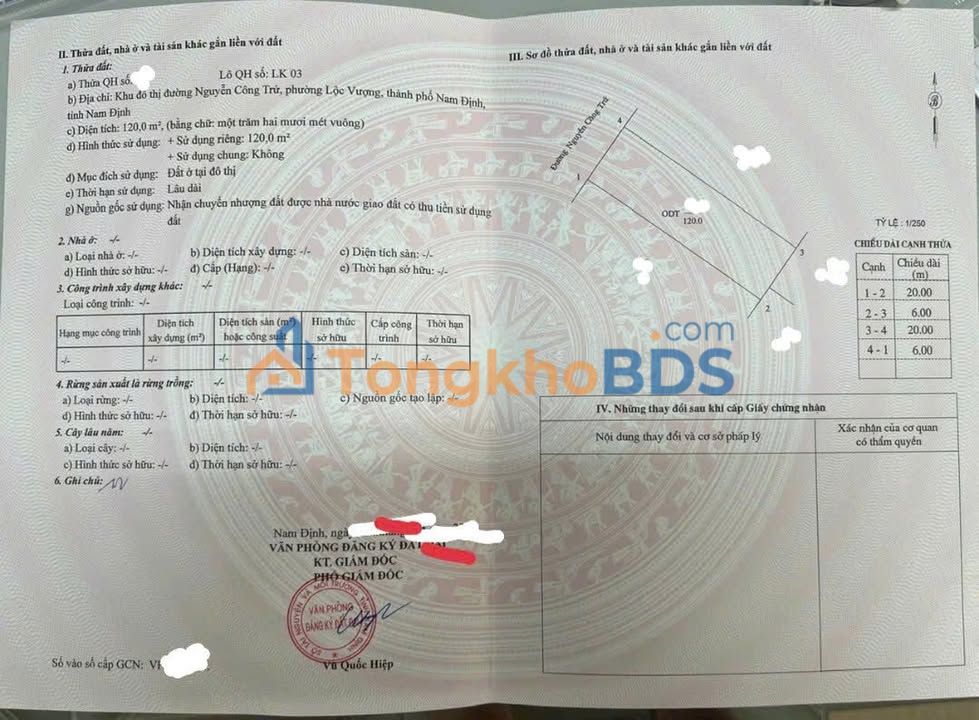 Đất nền mặt tiền Nguyễn Công Trứ, Nam Định - 120m² - Hơn 7 tỷ