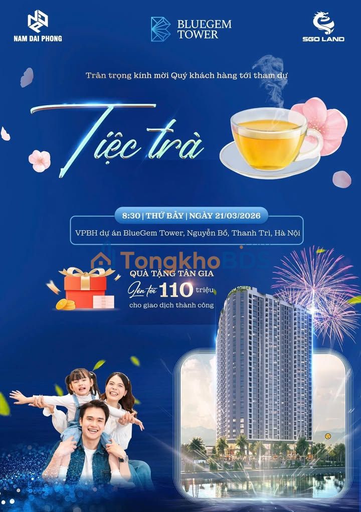 Chung cư Bluegem Tower 100m² - 3PN, Giá Tốt, Sẵn Sàng Đón Tết!