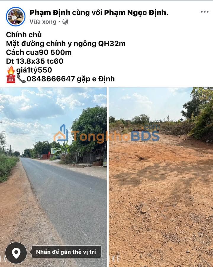 Đất nền Y Ngông Cư M'gar 483m² 1.55 tỷ - Sổ đỏ chính chủ