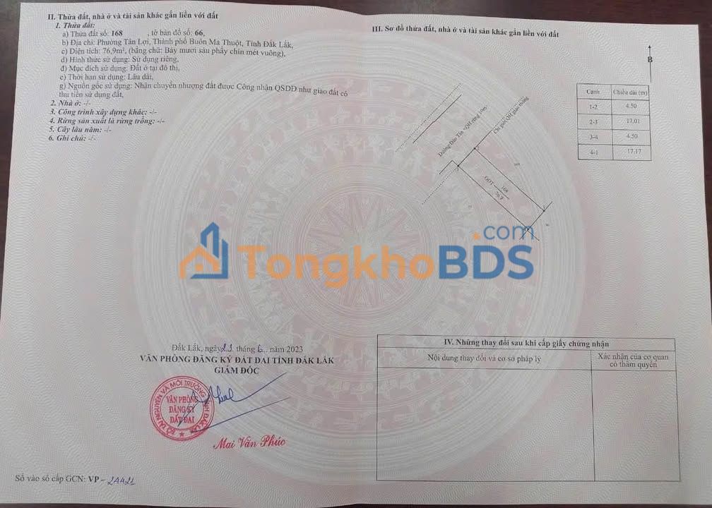 Nhà mặt tiền Đào Tấn Tân Lợi 76m² giá 5.55 tỷ - Chính chủ