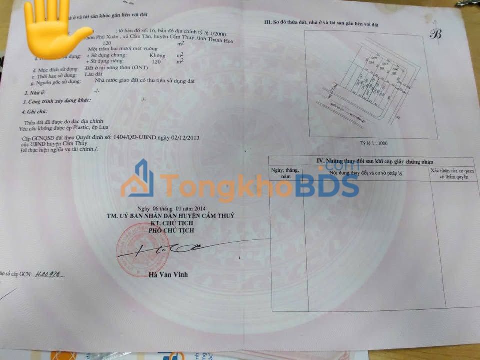 Đất Nền Cẩm Thủy, Thanh Hóa - 120m² Gần Cty May, Tiềm Năng Kinh Doanh