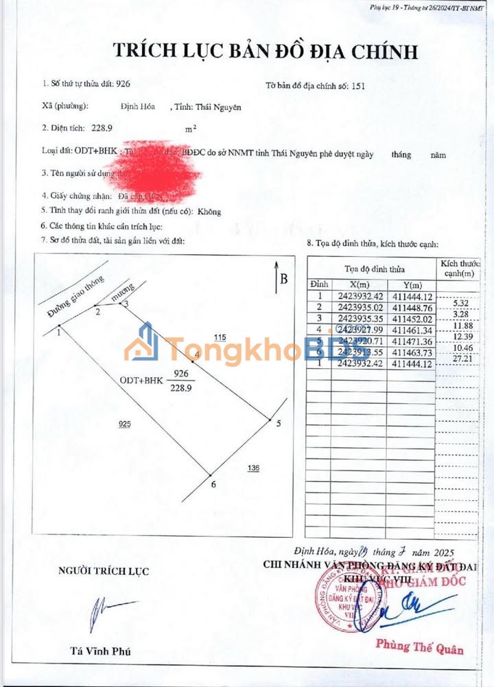 Đất Trung Tâm Định Hóa 224m² (2 Tầng) - Giá 1.6 Tỷ, Vừa Ở Vừa Kinh Doanh