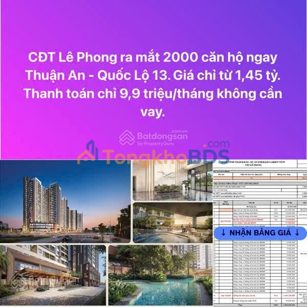 Căn hộ Thuận An 40m² 1,45 tỷ - Bàn giao ngay