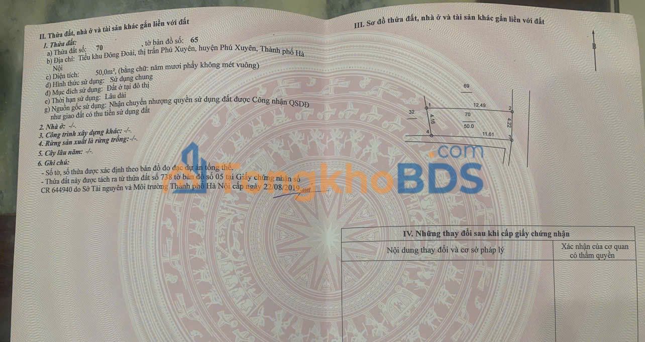 Đất Phú Xuyên 50m² 2.3 tỷ - Đường ô tô vào đất