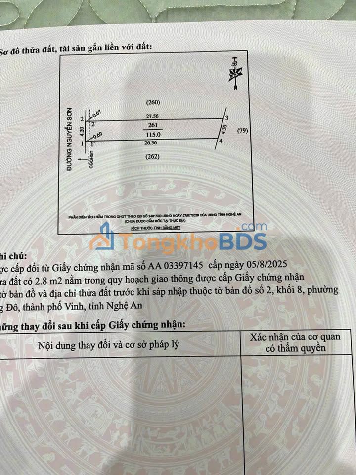 Đất Mặt Tiền Nguyễn Sơn, TP Vinh, Nghệ An - Kinh Doanh Đỉnh Cao 129m²