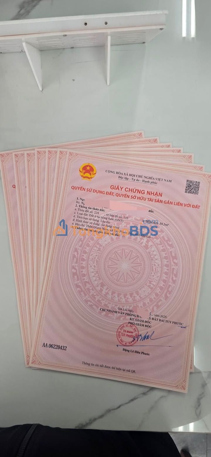 Đất nền Phước Hiệp Tuy Phước 88m² 400-499 triệu - Sổ đỏ chính chủ