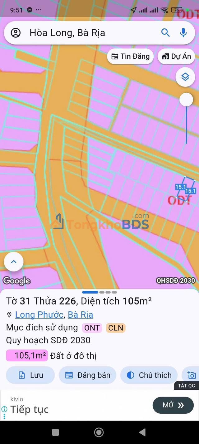 Đất nền Hương Lộ 2 105m² giá 1.6 tỷ - Đường to ô tô