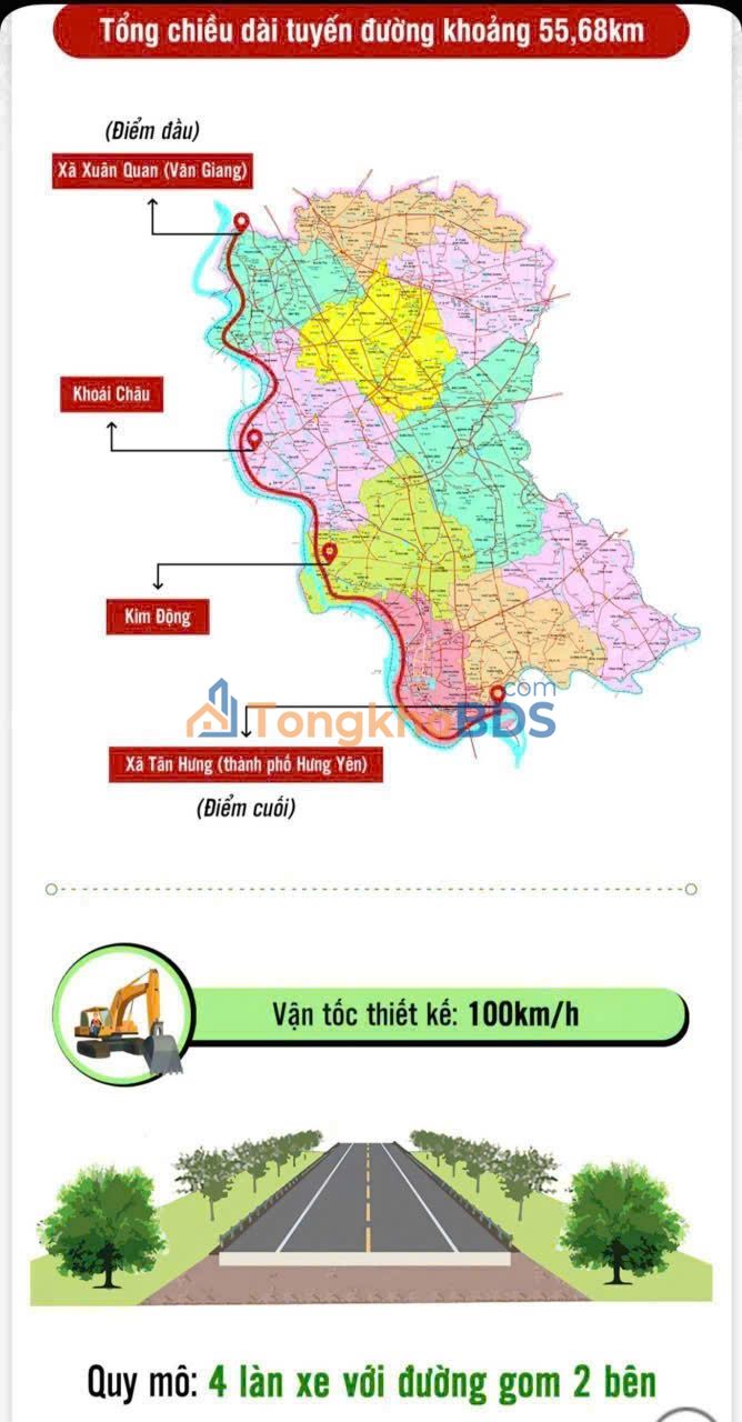 Đất nền Tân Châu Hưng Yên 87m² 1.74 tỷ - Đường to ô tô