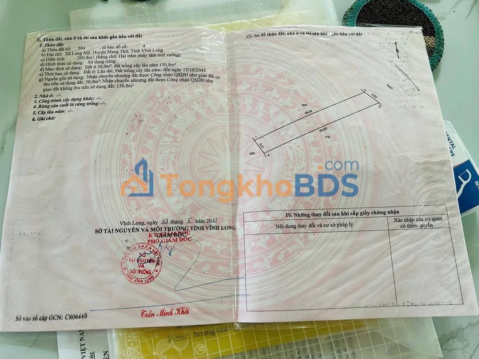 Đất nền Long Mỹ Mang Thít 200m² 200-299tr - Sổ đỏ chính chủ