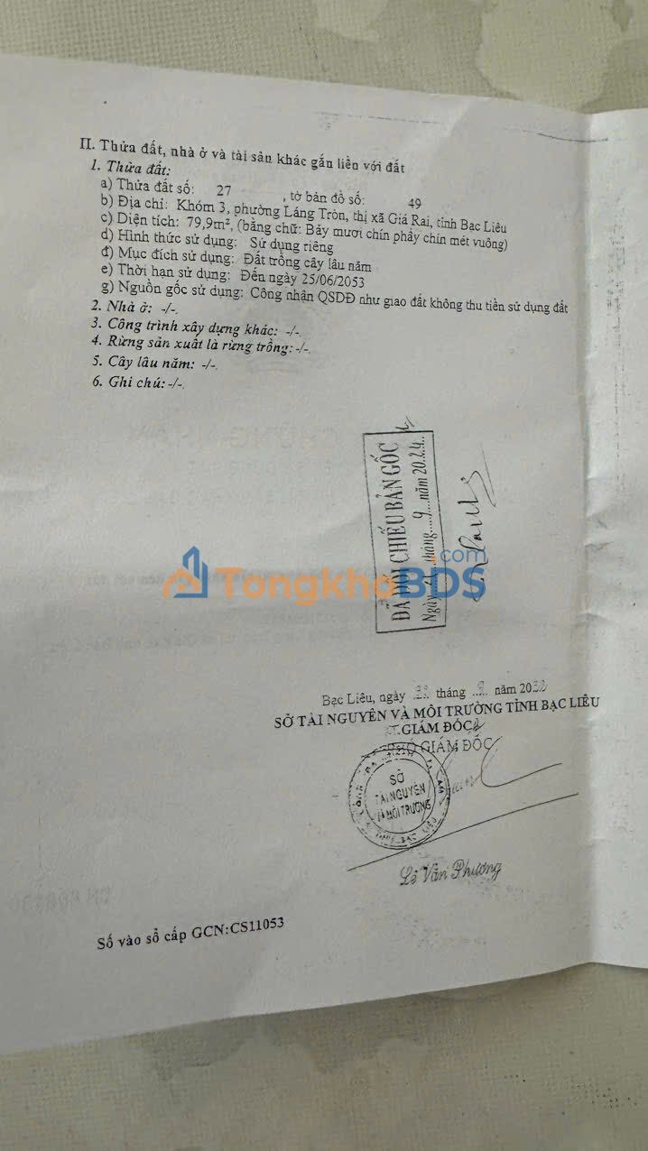 Đất nền Khóm 3 Láng Tròn 145m² - Đường to ô tô