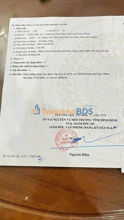 Nhà Tây Sơn Quy Nhơn 108m2 4,6 tỷ - Chính chủ bán