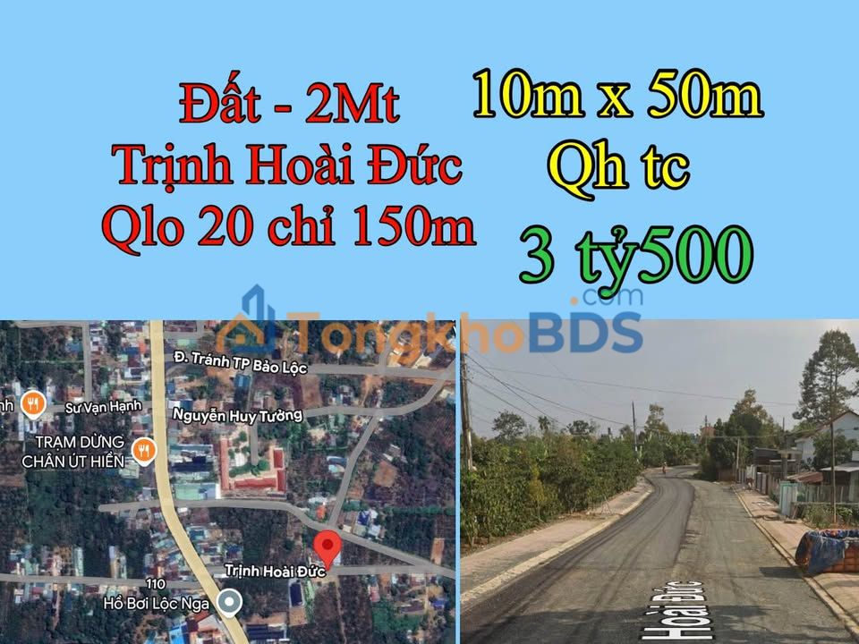 Đất nền Lộc Nga Bảo Lộc 500m² 3.5 tỷ - Sổ đỏ chính chủ