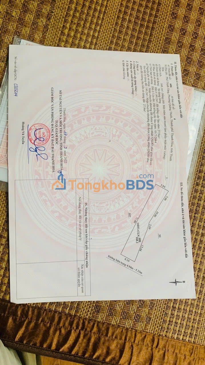 Đất phố Thịnh Tăng Thanh Hóa 168m² 1 tỷ - Sổ đỏ chính chủ