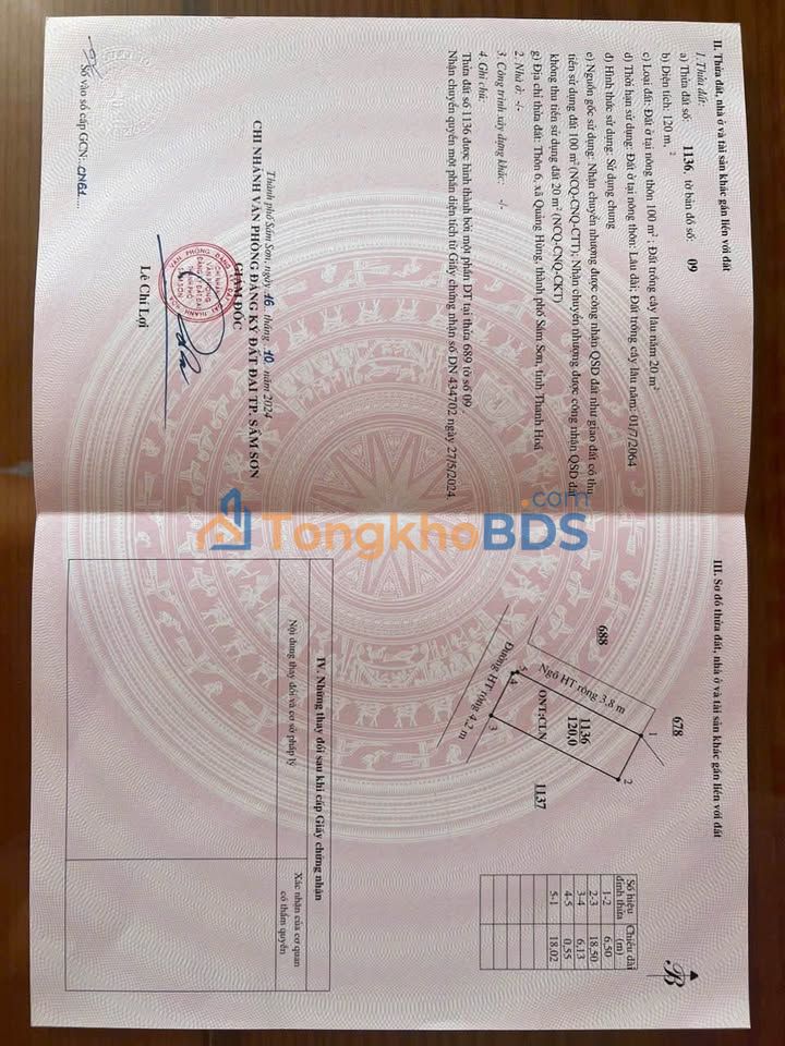 Đất nền Quảng Vinh Sầm Sơn 100m² 9xx triệu - Sổ đỏ chính chủ