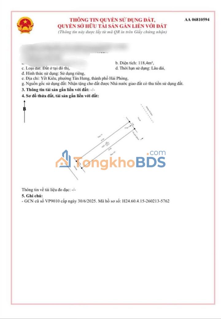 Đất nền Yết Kiêu Hải Dương 118,4m² 4,736 tỷ - Pháp lý rõ ràng