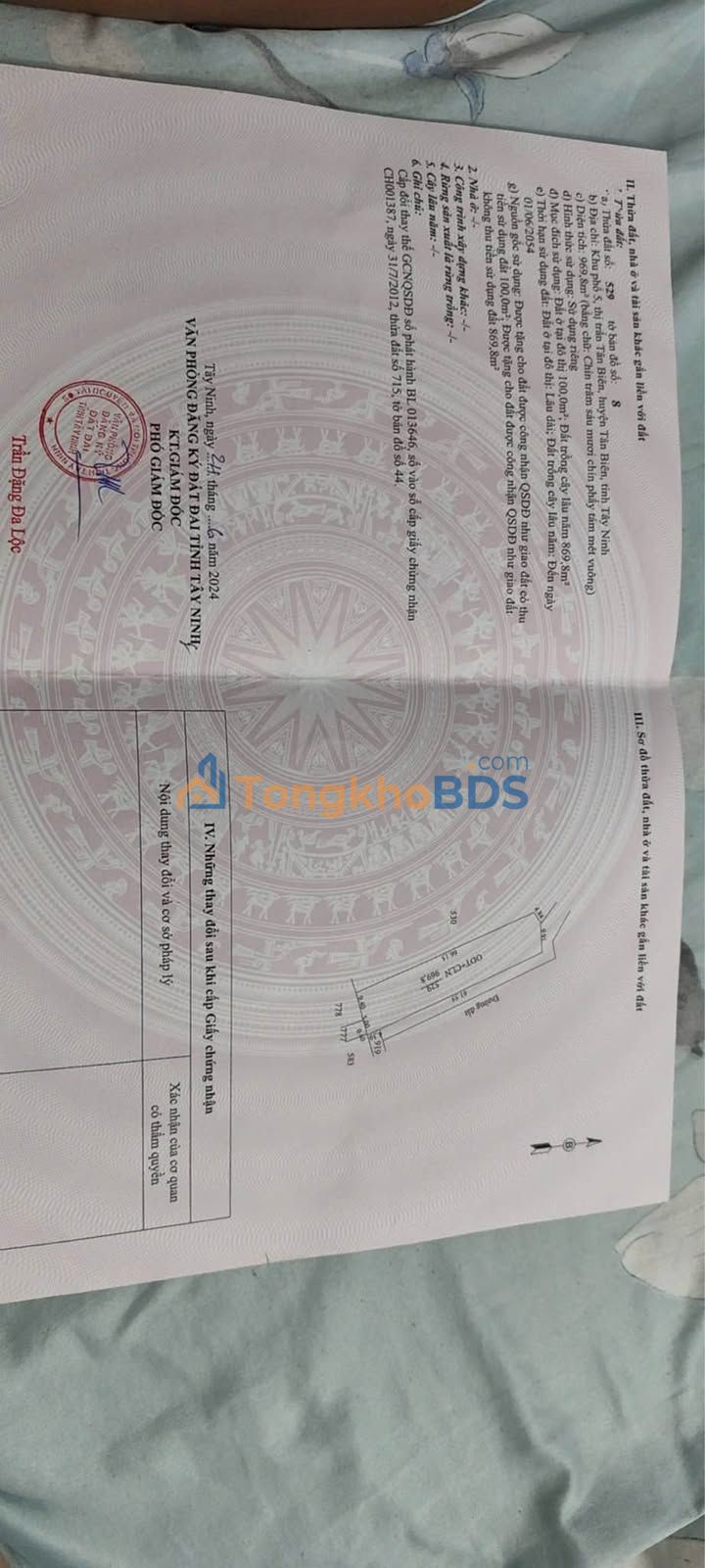 Đất thổ cư 30/4 Tây Ninh 72m² 5.075 tỷ - Đường to ô tô