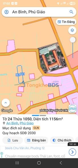 Đất nền An Bình Phú Giáo 1105m² 950 triệu - Sổ đỏ chính chủ