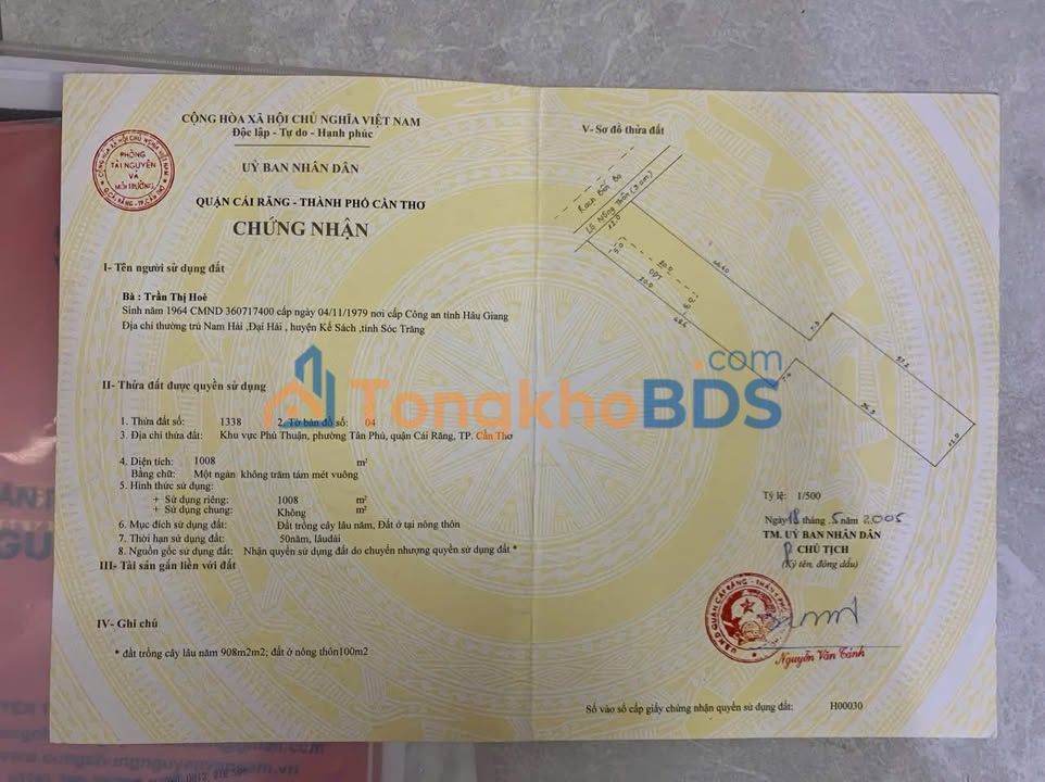 Đất nền Võ Nguyễn Giáp Vị Thanh 1.000m² 2 tỷ - Tiềm năng tăng giá