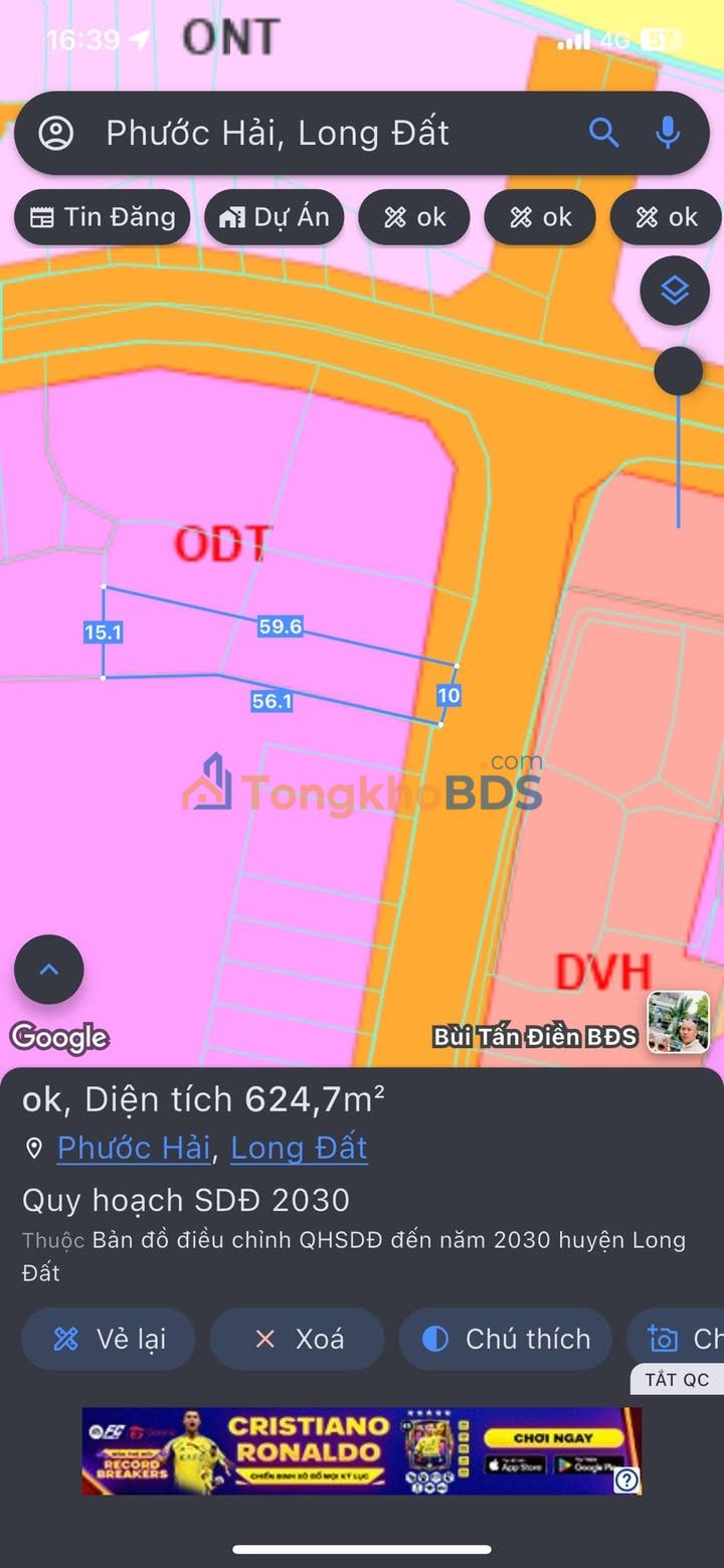 Nhà phố Phước Hội Long Điền 620m² 3 tỷ - Mặt tiền kinh doanh