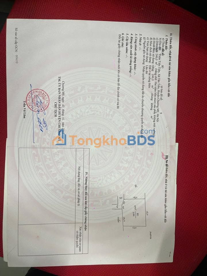 Đất nền Tân Tiến Chương Mỹ 246m² 2.46 tỷ - Sổ đỏ