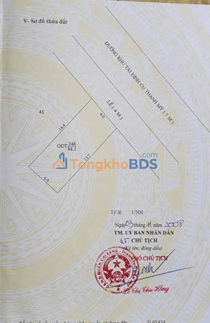 Đất nền KDC Thạnh Mỹ 84m² giá 4 tỷ - Đầu tư dài hạn