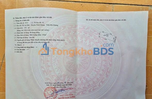 Đất nền An Đức Ninh Giang 152m² 800-899 triệu - Sổ đỏ chính chủ