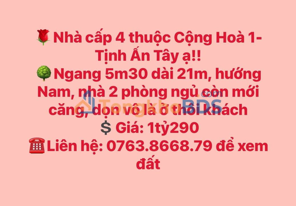 Nhà cấp 4 Tịnh Ấn Tây 111m2 1.29 tỷ - Sẵn sàng ở