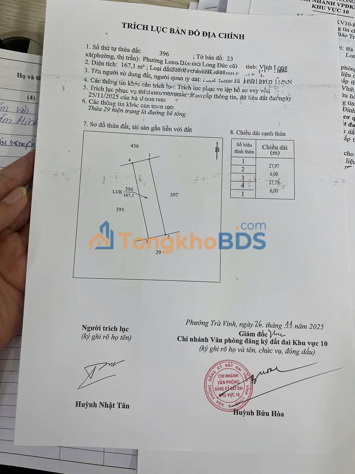 Đất nền Hẻm Đank Trà Vinh 168m² 650 triệu - Sổ đỏ chính chủ