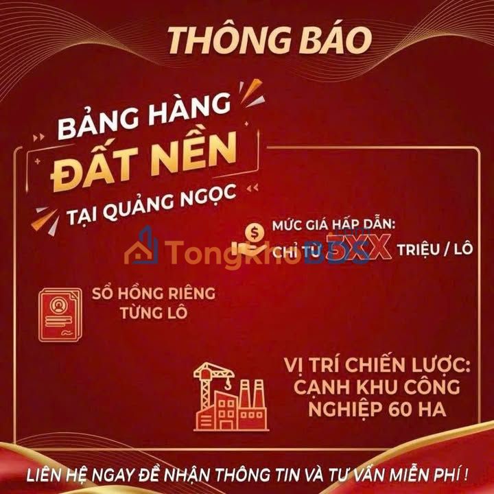 Đất nền Quảng Ngọc 132m² giá 3XX triệu - Hạ tầng hoàn thiện