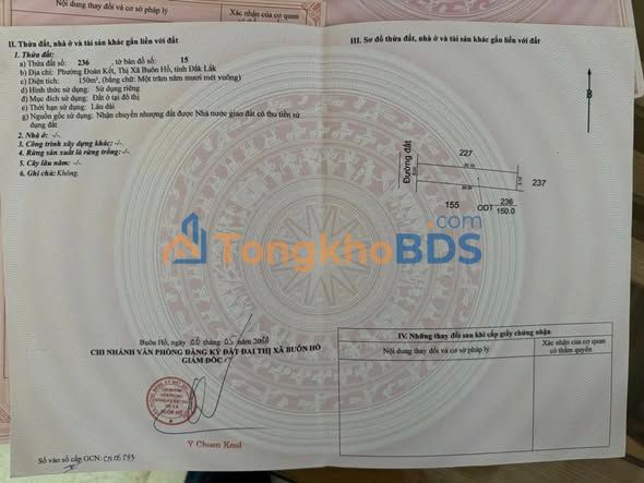 Đất nền Hẻm Hoàng Quốc Việt Buôn Hồ 150m² 410 triệu - Sổ đỏ chính chủ