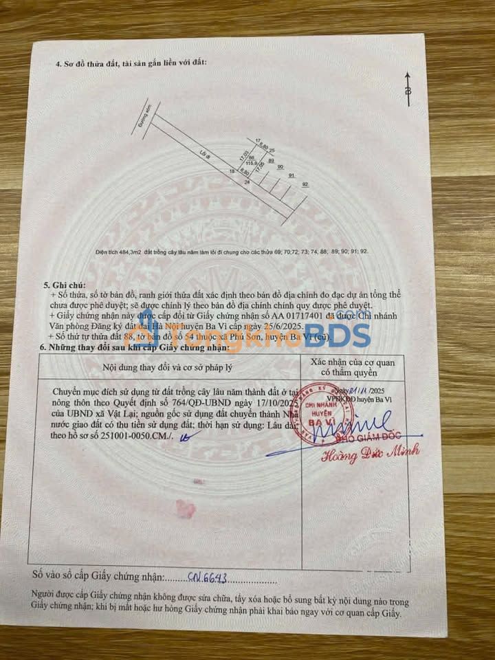 Đất nền Ba Vì Vật Lại 115m² 699 triệu - Đường to ô tô