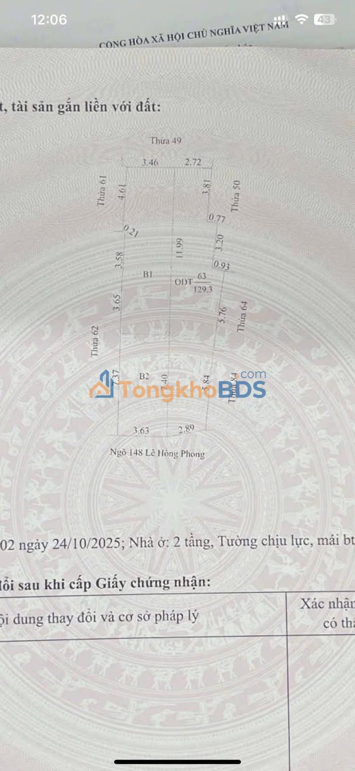 Đất nền Lê Hồng Phong Hải Dương 129m² giá thỏa thuận - Pháp lý rõ ràng