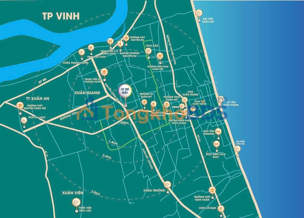 Đất Nền Đấu Giá Xuân Mỹ, Nghi Xuân - 216m² Mặt Tiền 8m - Sổ Hồng Thổ Cư