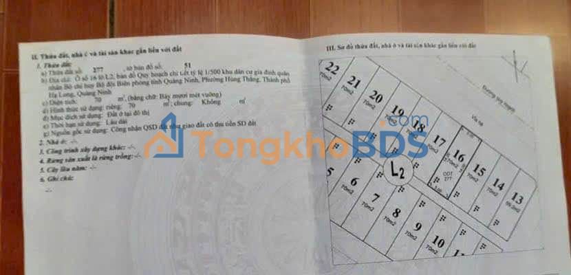 Đất nền Bãi Cháy Hạ Long 70m² 4 tỷ - Sổ đỏ chính chủ