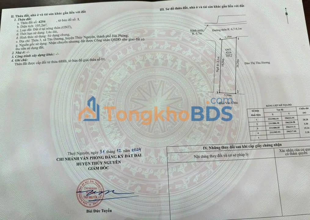 Đất nền Thôn 3 Tân Dương 105m² giá 5 tỷ - Sổ đỏ chính chủ