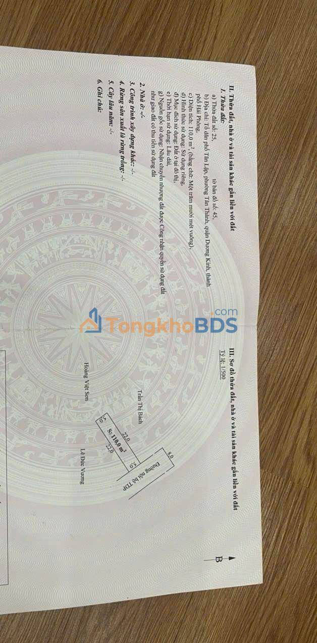 Đất nền Tân Thành Dương Kinh 550m² 1.1 tỷ - Đường 8m ô tô