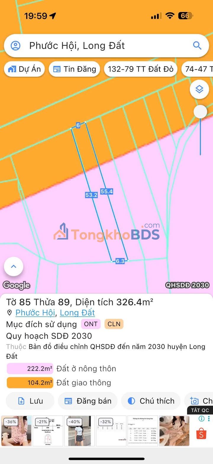 Đất nền Phước Hội 326m² giá 1,3 tỷ - Đất thổ cư 100%