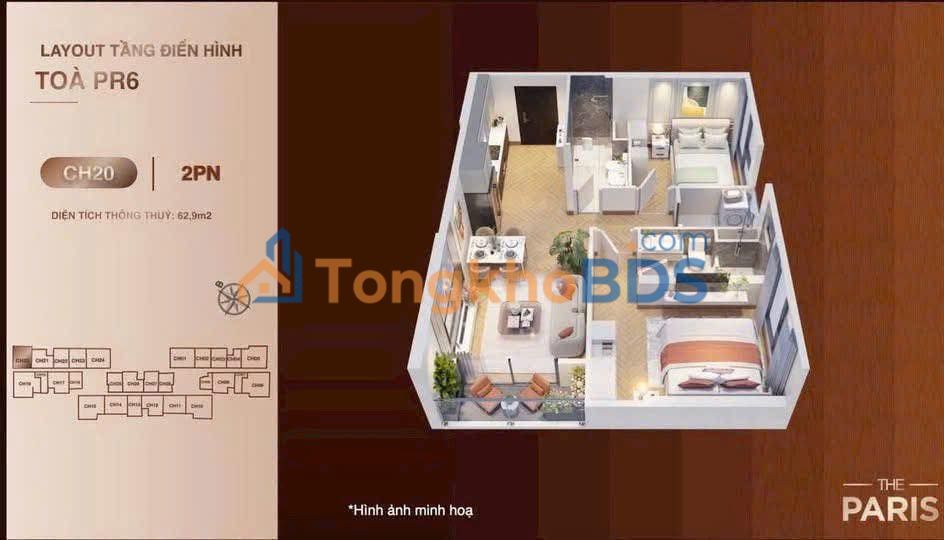 Căn hộ Vinhomes Ocean Park Gia Lâm 62.9m² 1.6 tỷ - View đẹp