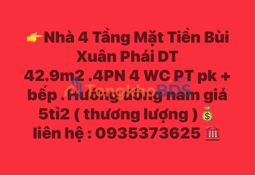 Nhà 4 tầng Bùi Xuân Phái Quy Nhơn 43m² 5.2 tỷ - Ô tô vào nhà
