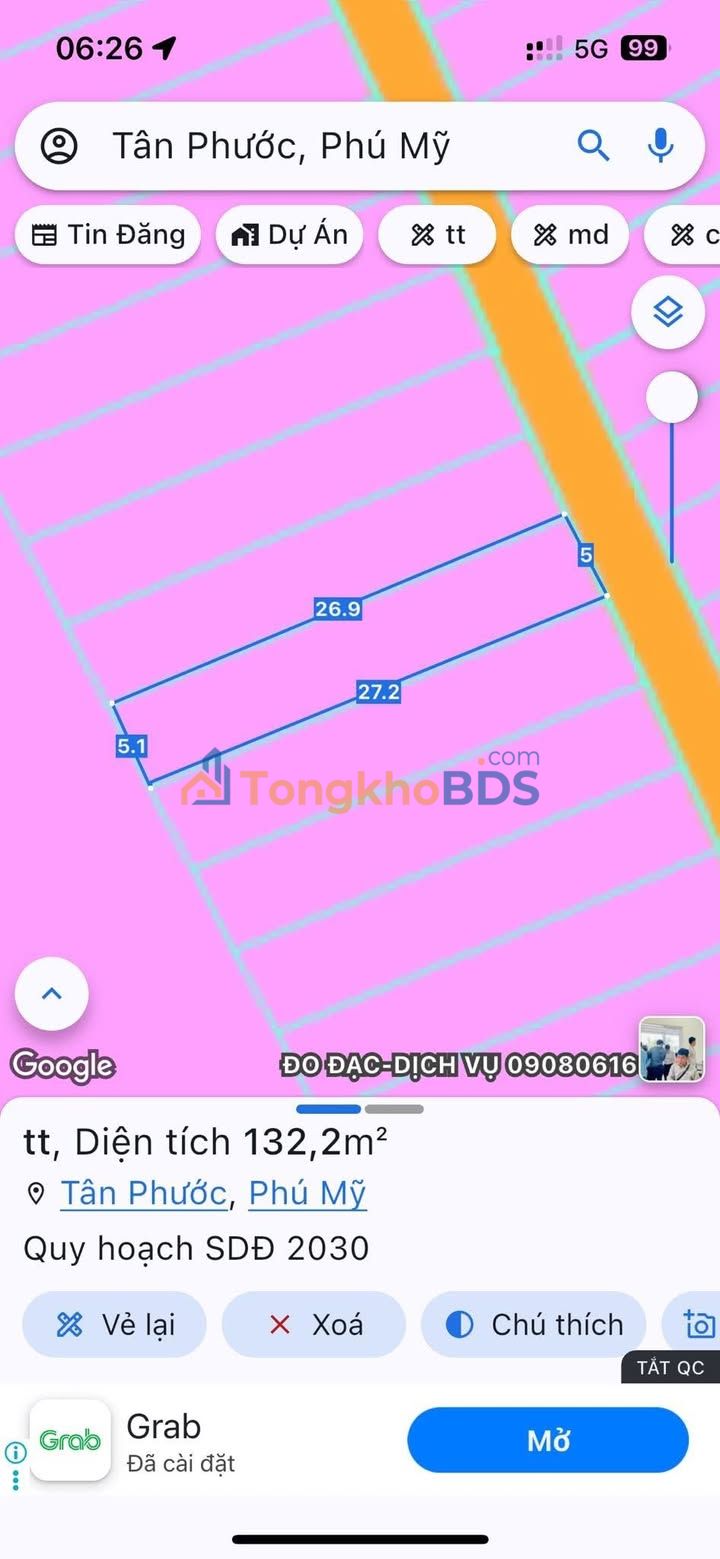 Đất Nền Phường Tân Phước, TP. Phú Mỹ - 1.6 Tỷ, Sổ Riêng, Ô Tô Tận Nơi