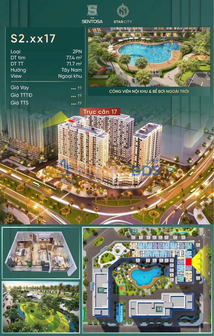 Căn hộ Sentosa Thanh Hóa 72m² 2.8 tỷ - Bàn giao ngay