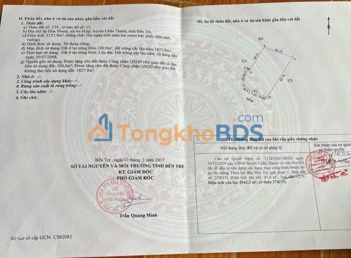 Đất nền Sơn Phú Giồng Trôm 2128m² 2 tỷ - Tiềm năng tăng giá