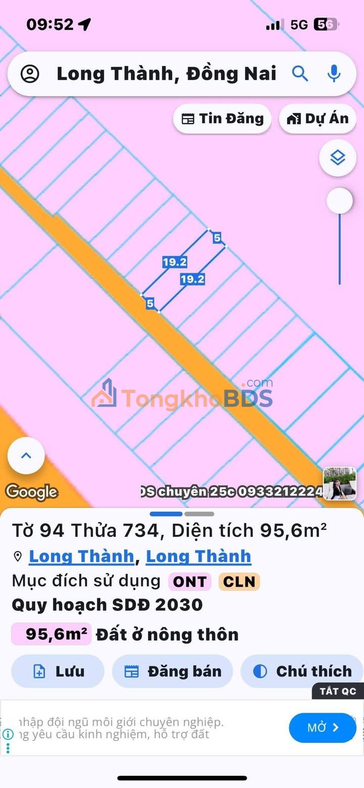 Đất Long An, Long Thành 100m² 1.6 tỷ - Đất thổ cư 100%