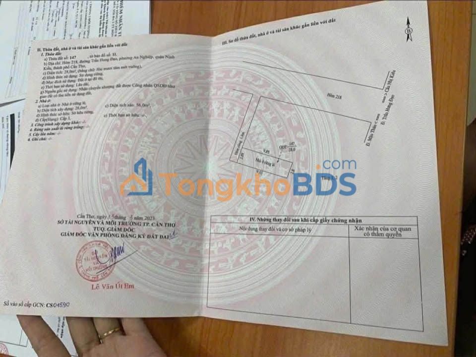 Nhà hẻm 218 Trần Hưng Đạo Cần Thơ 56m2 1.8 tỷ - Chính chủ