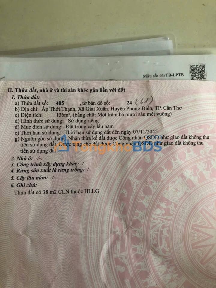 Đất nền Giai Xuân Phong Điền 144m² 590 triệu - Sổ đỏ