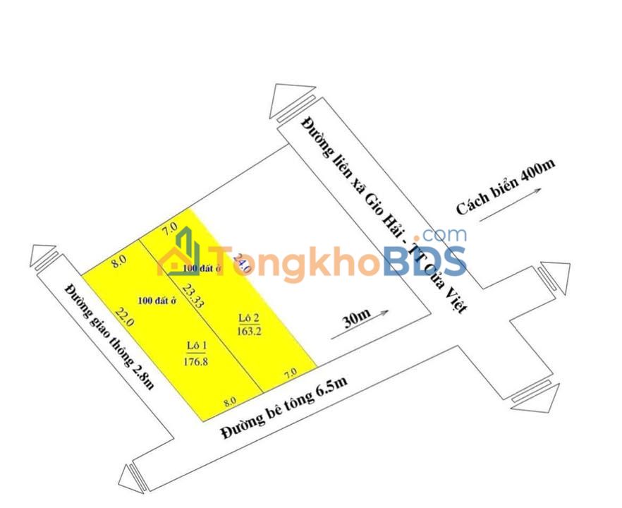 Đất nền Thôn 5 Bố Trạch 100m² F0 - Thổ cư sát biển