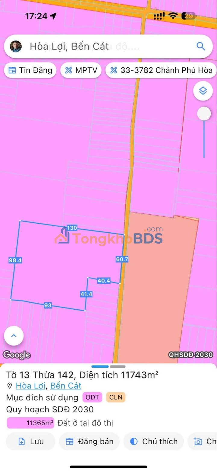 Bán Đất Vườn 12000m² Mẫu Hòa Lợi, Bến Cát - Giá 12 Tỷ Đầu Tư Hấp Dẫn