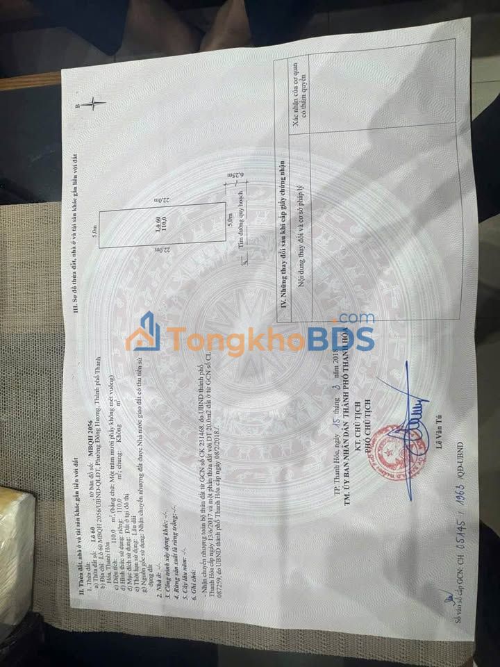 Đất nền Lê Lợi Thanh Hóa 110m² 4.51 tỷ - Giá tốt hiếm có